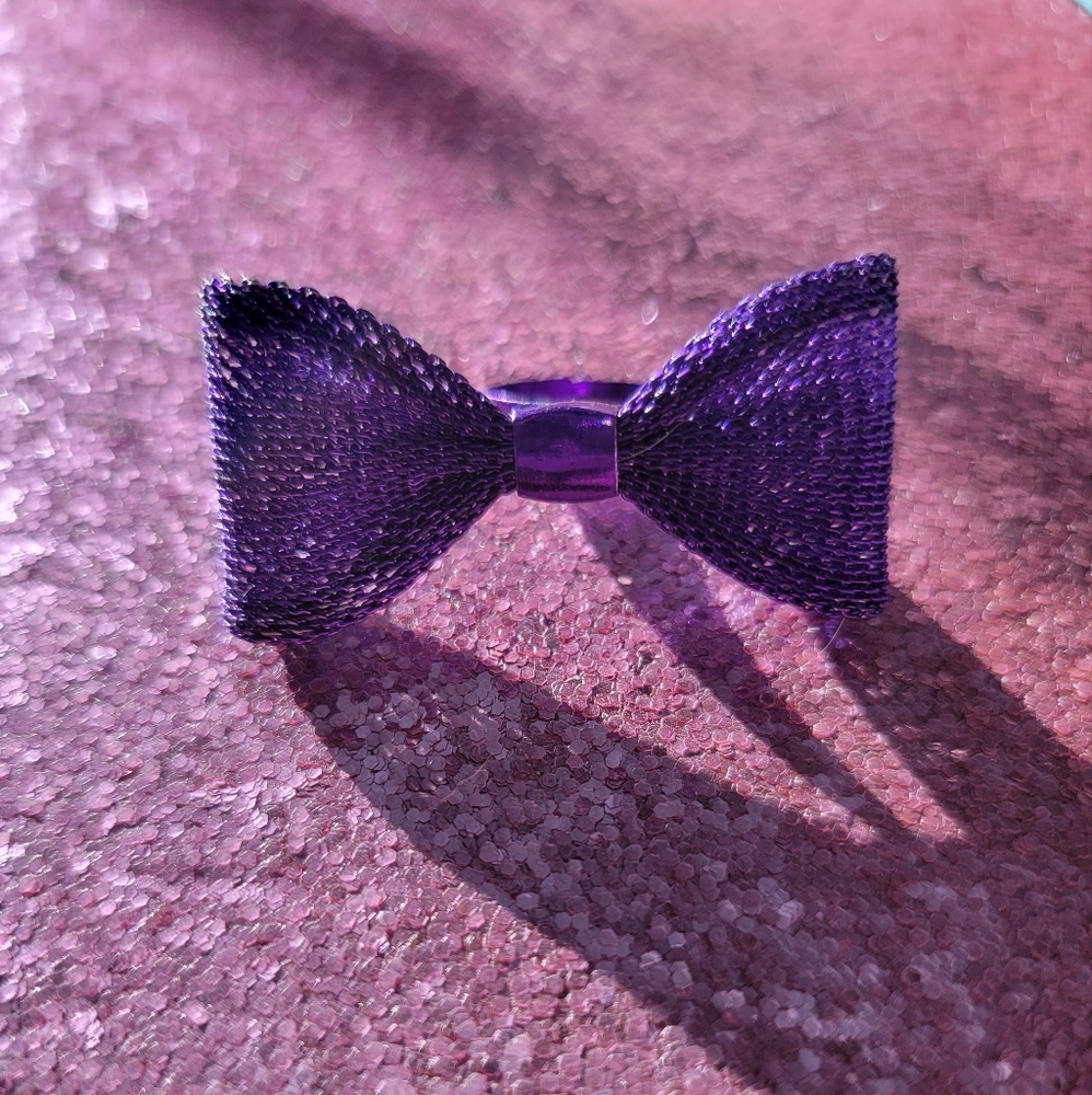 Purple Bow Ring Adjustable